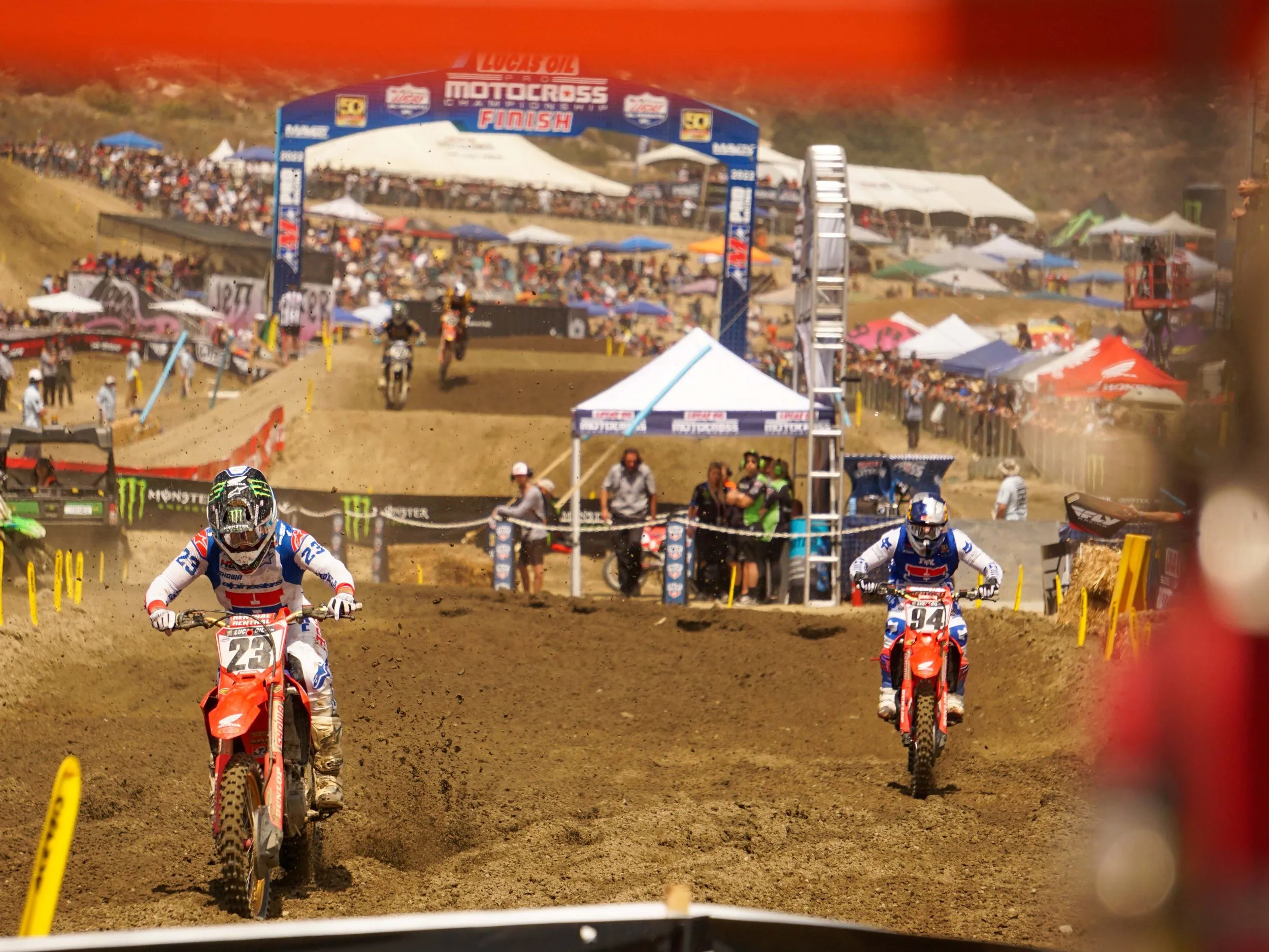    Chase Sexton    (#23) and    Ken Roczen    (#94) were way out in front of the field all day  